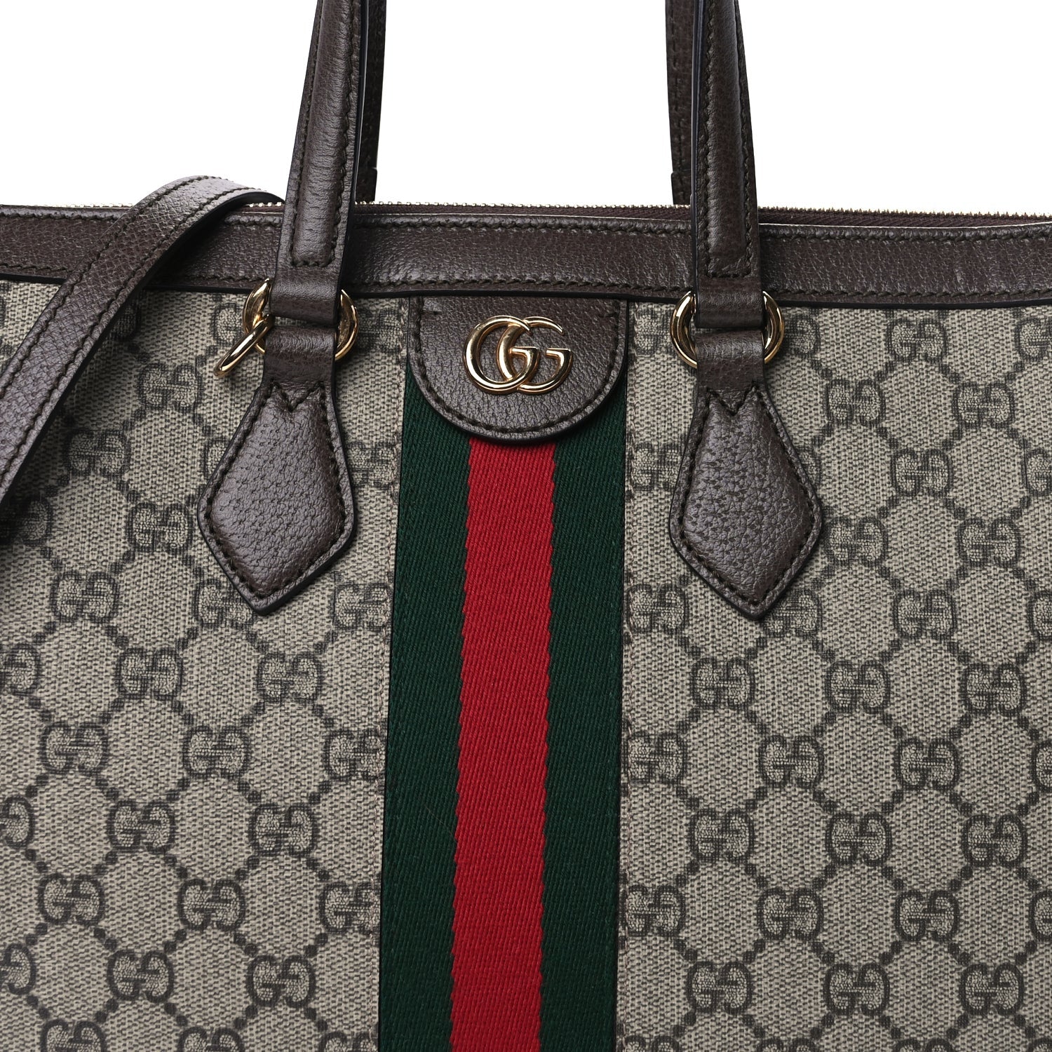 Gucci GG Supreme Monogram Web Medium Ophidia Tote Bag  Brown 6 of 8