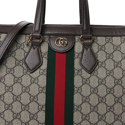 Gucci GG Supreme Monogram Web Medium Ophidia Tote Bag  Brown 6 of 8