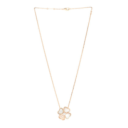 Van Cleef & Arpels 18K Rose Gold Diamond Mother of Pearl Medium Cosmos Clip Pendant Necklace 3 of 5