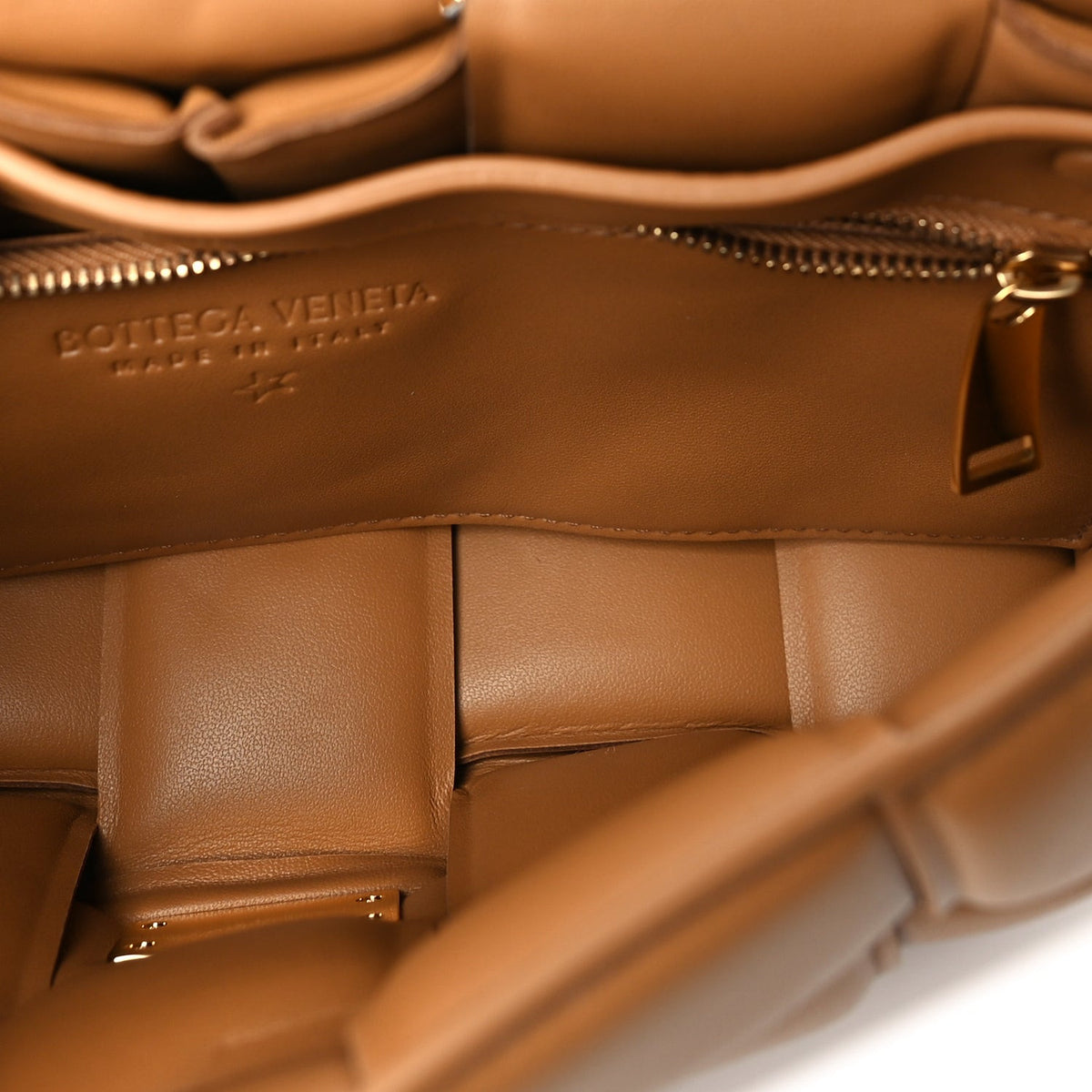 Lambskin Maxi Intreccio Padded Chain Cassette Crossbody Bag  Caramel