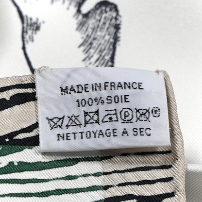 Hermes Silk Cavalier En Formes Scarf 90 Creme Vert Jaune Vif 2 of 4