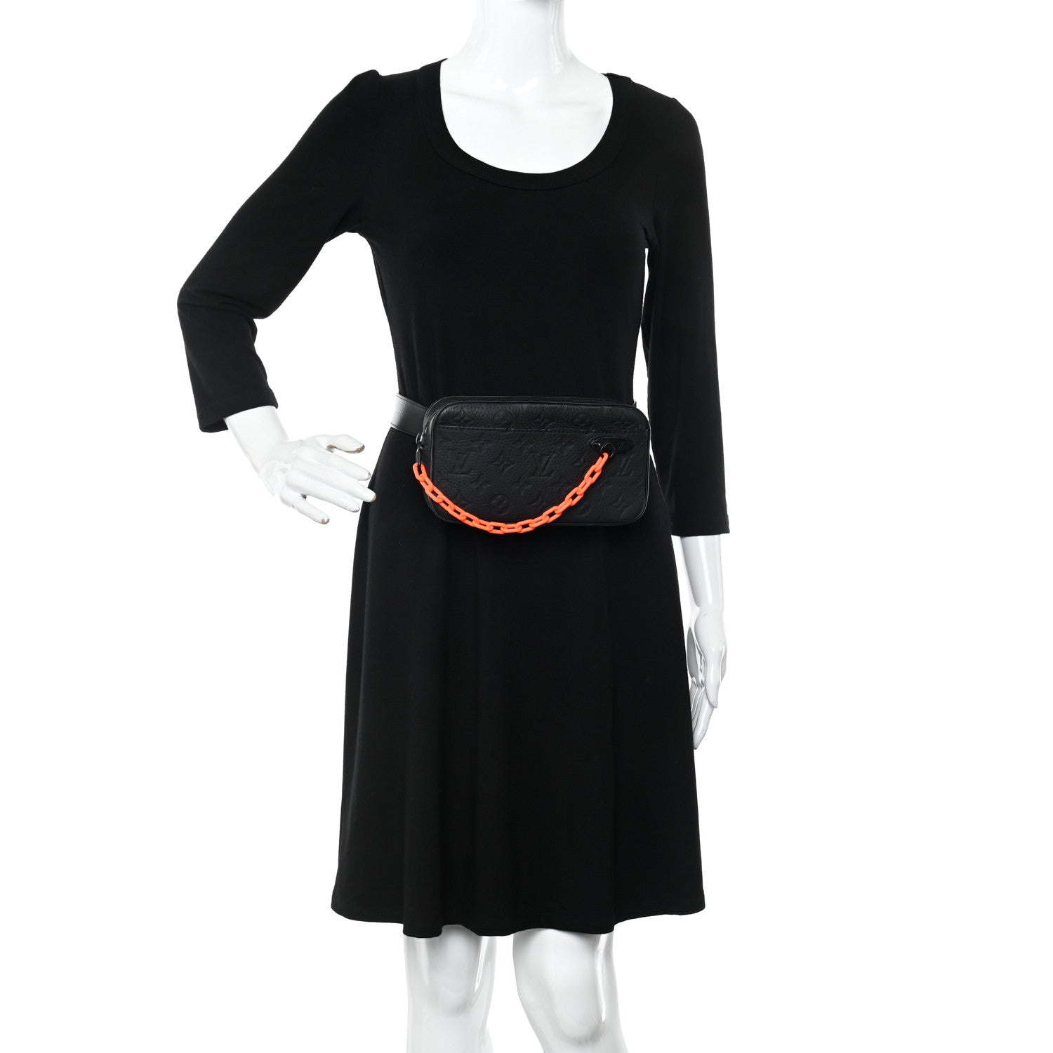 Louis Vuitton Taurillon Monogram Uniformes Solar Ray Soft Pochette Volga Belt Bag Black 2 of 14