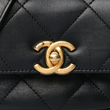 Chanel Calfskin Quilted Mini Framing Chain Bag Black 7 of 10