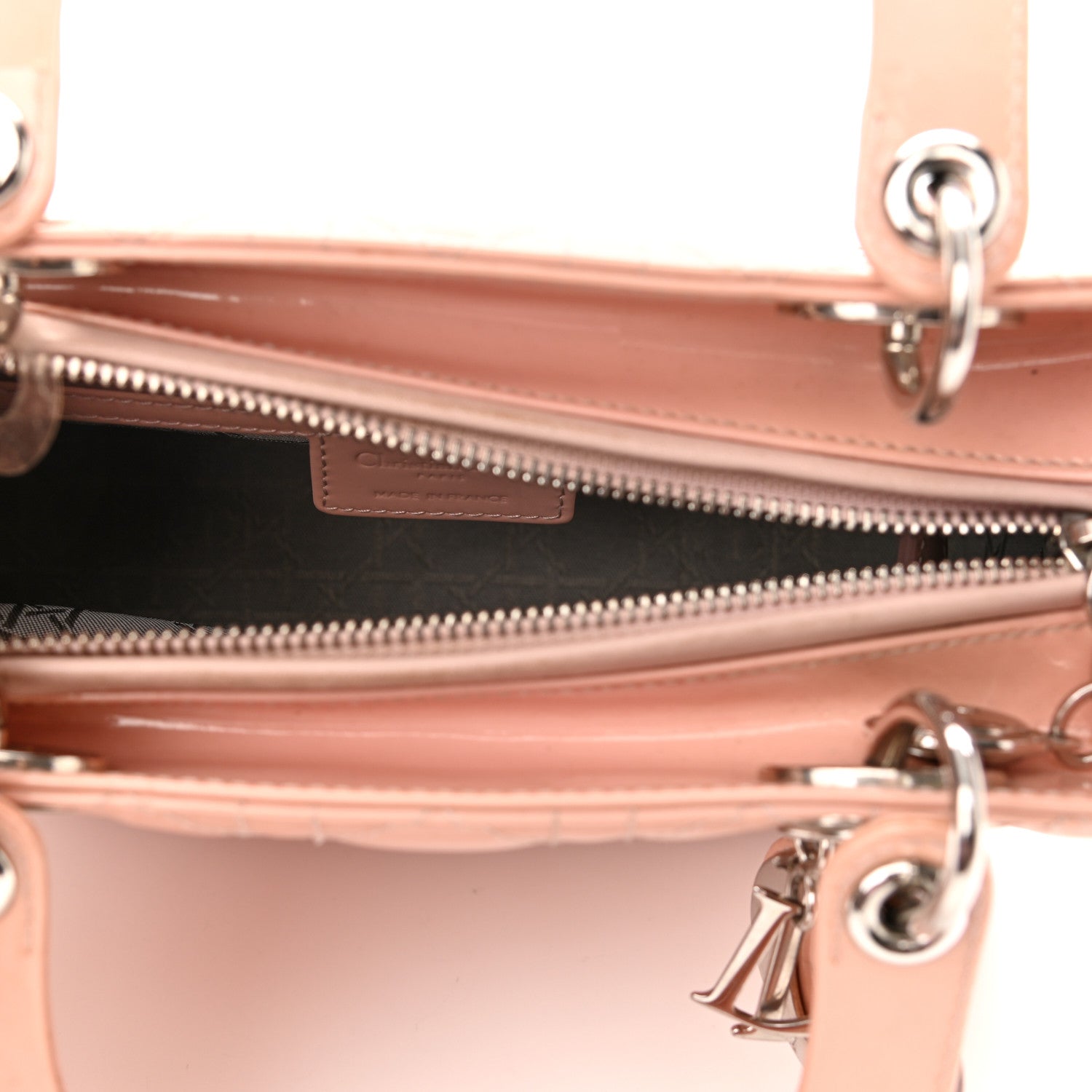 Christian Dior Patent Cannage Medium Lady Dior Rose Clair 9 of 14