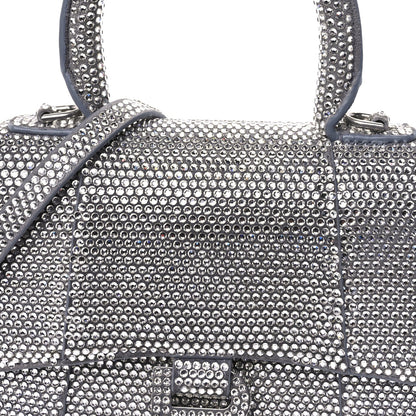Balenciaga Strass Suede Hourglass Top Handle Bag XS  Smoke Grey Crystal 6 of 8