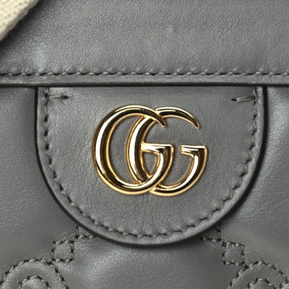 Gucci Calfskin GG Matelasse Small Slim Chain Shoulder Bag  Dusty Grey Natural 6 of 8