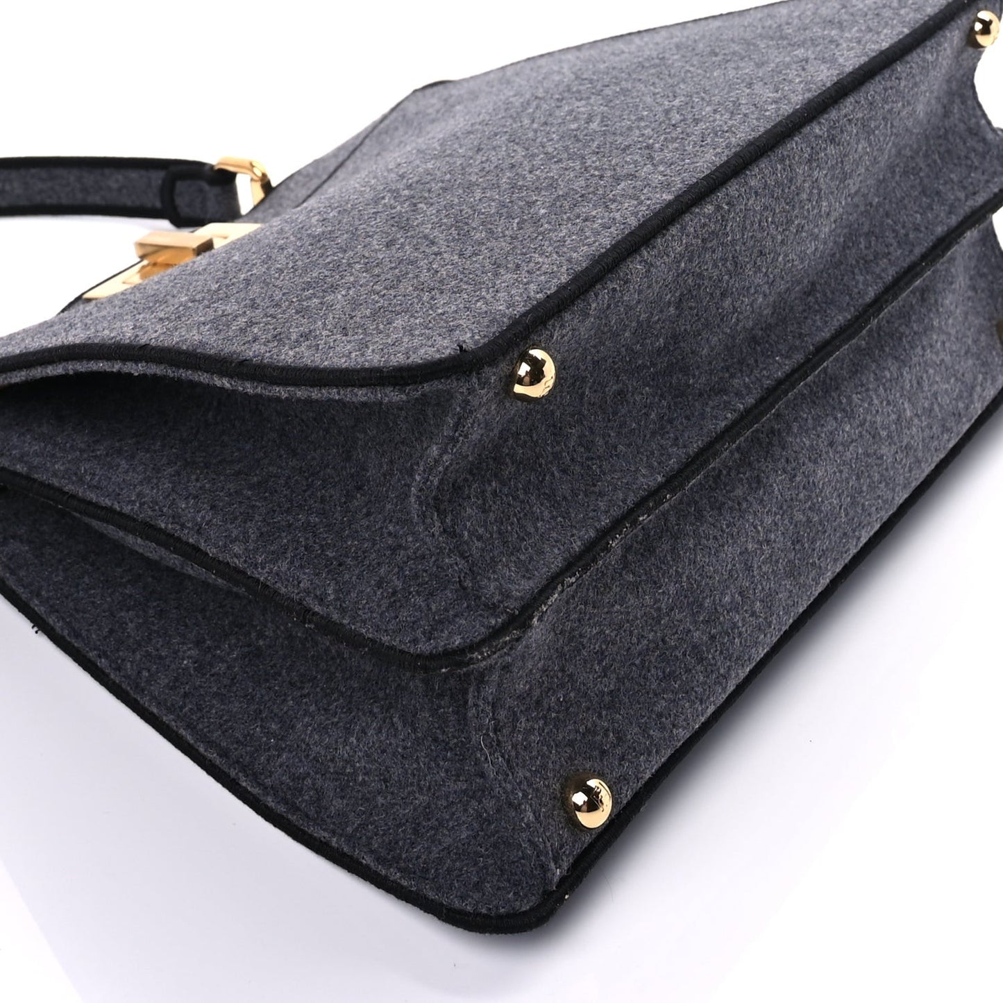 Melange Flannel Satin Threaded Edge Medium Peekaboo I SEE U Satchel Grigio Bois de Rose