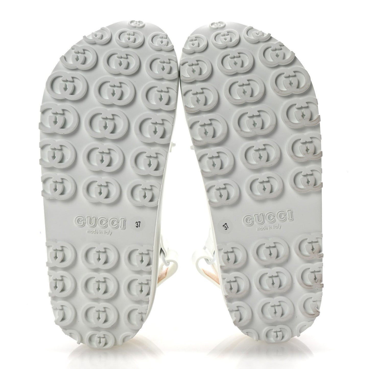 Soft Rubber Horsebit Touch Womens Strapped Sandals 37 Great White