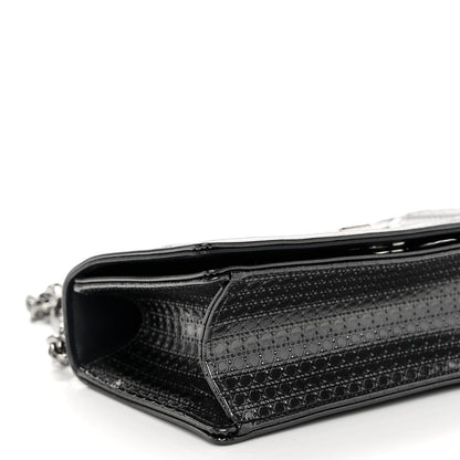 Christian Dior Metallic Patent Micro-Cannage Small Diorama Flap Bag Onyx Black 8 of 9
