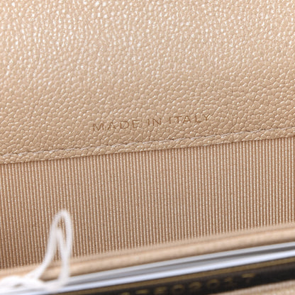 Chanel Iridescent Caviar Quilted Flap Card Holder Beige 9 of 12