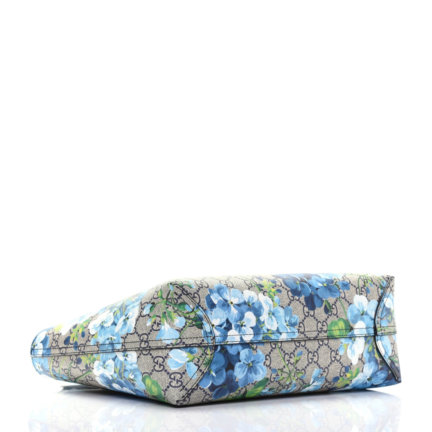 Gucci GG Supreme Monogram Blooms Small Reversible Tote Beige Blue Navy 5 of 15