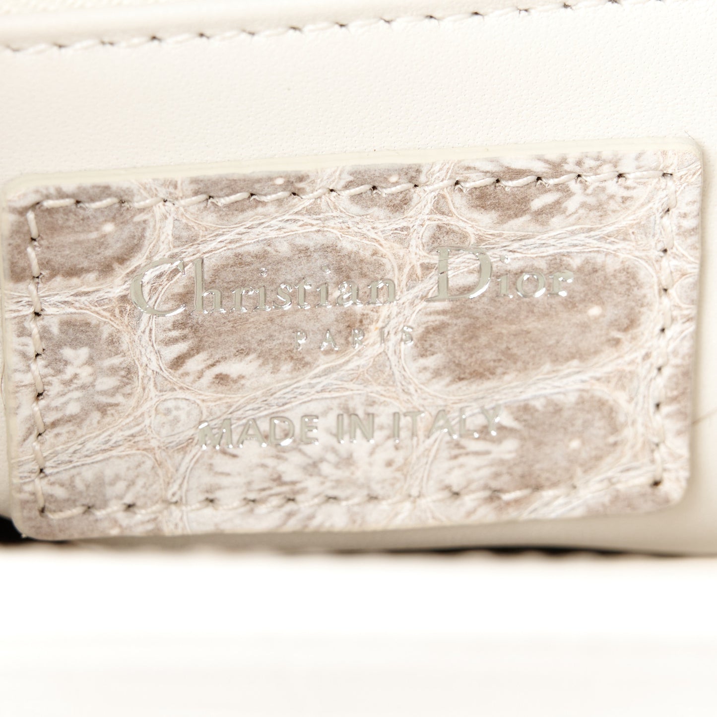 Niloticus Crocodile Himalaya Crystal Medium Lady Dior White