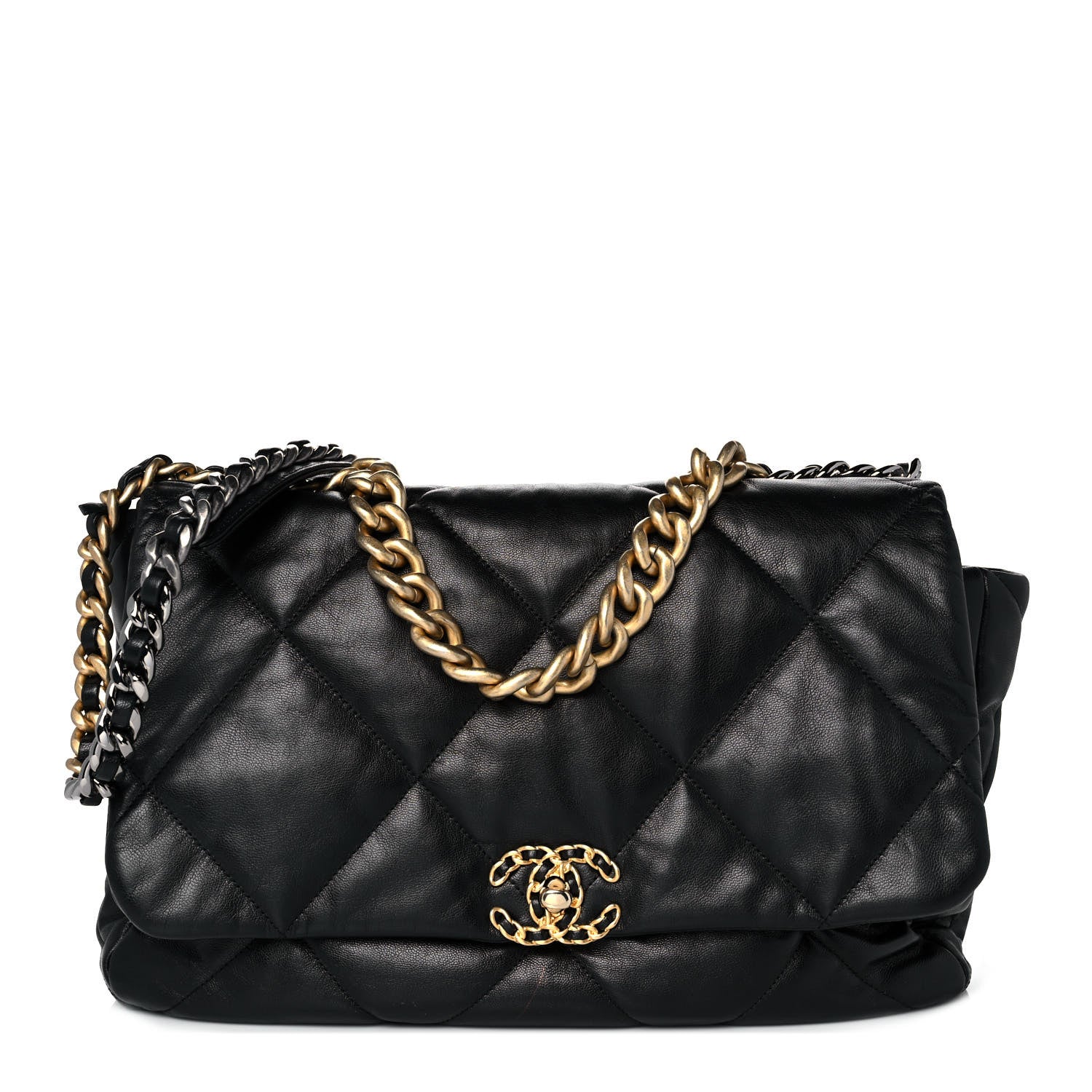 Chanel Goatskin Quilted Maxi Chanel 19 Flap Black 1 of 13