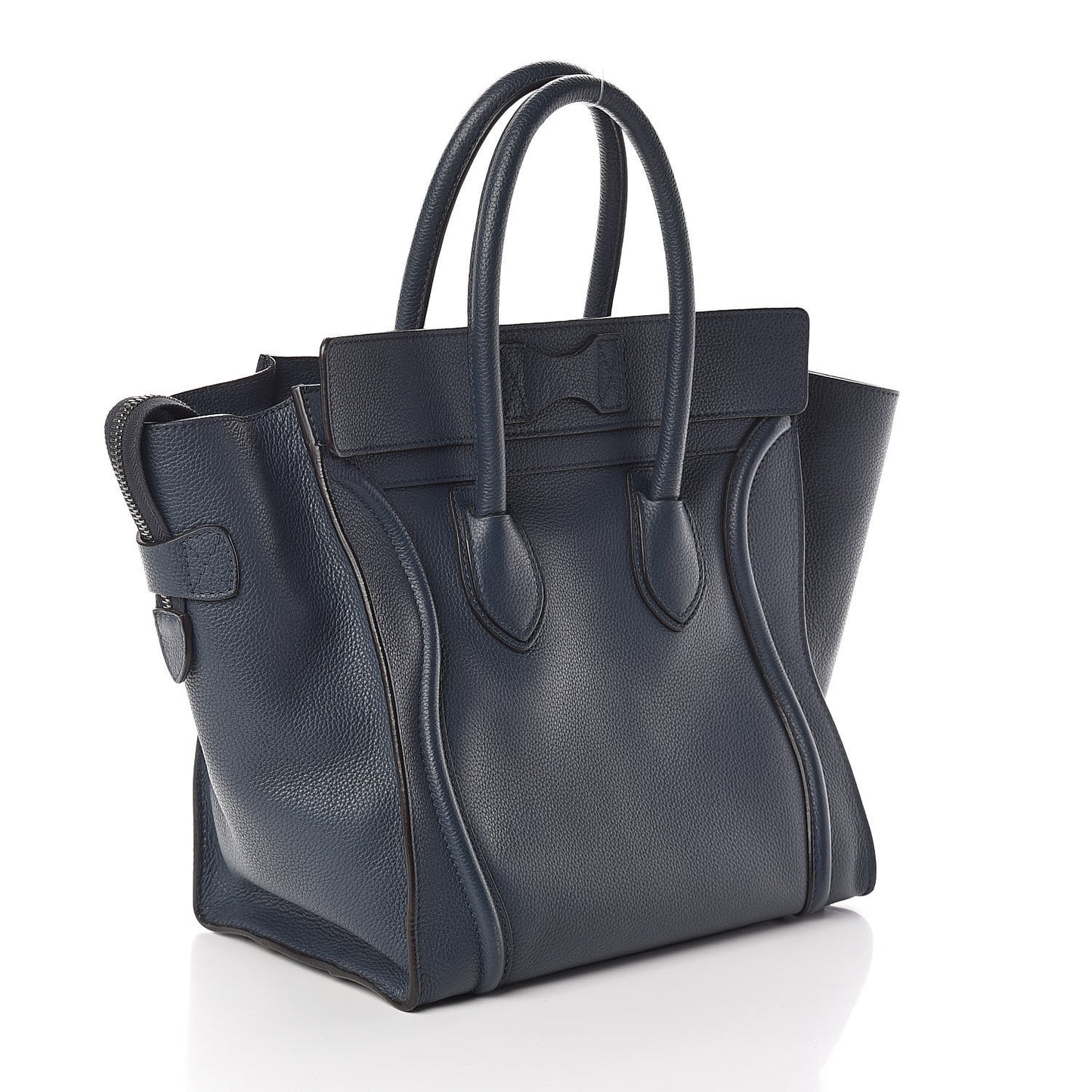 Drummed Calfskin Mini Luggage Slate