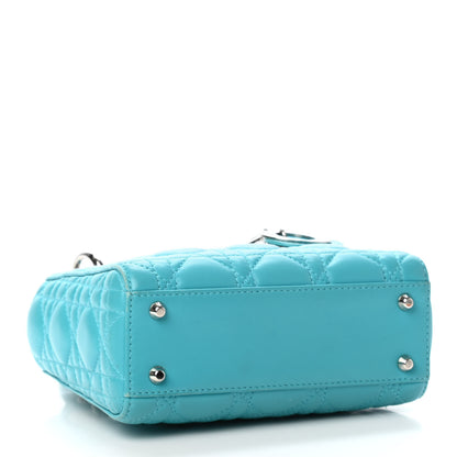 Christian Dior Lambskin Cannage Mini Lady Dior Turquoise 3 of 5