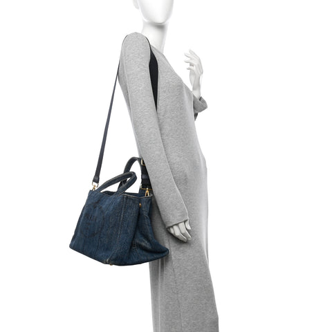 Denim Logo Tote Avio