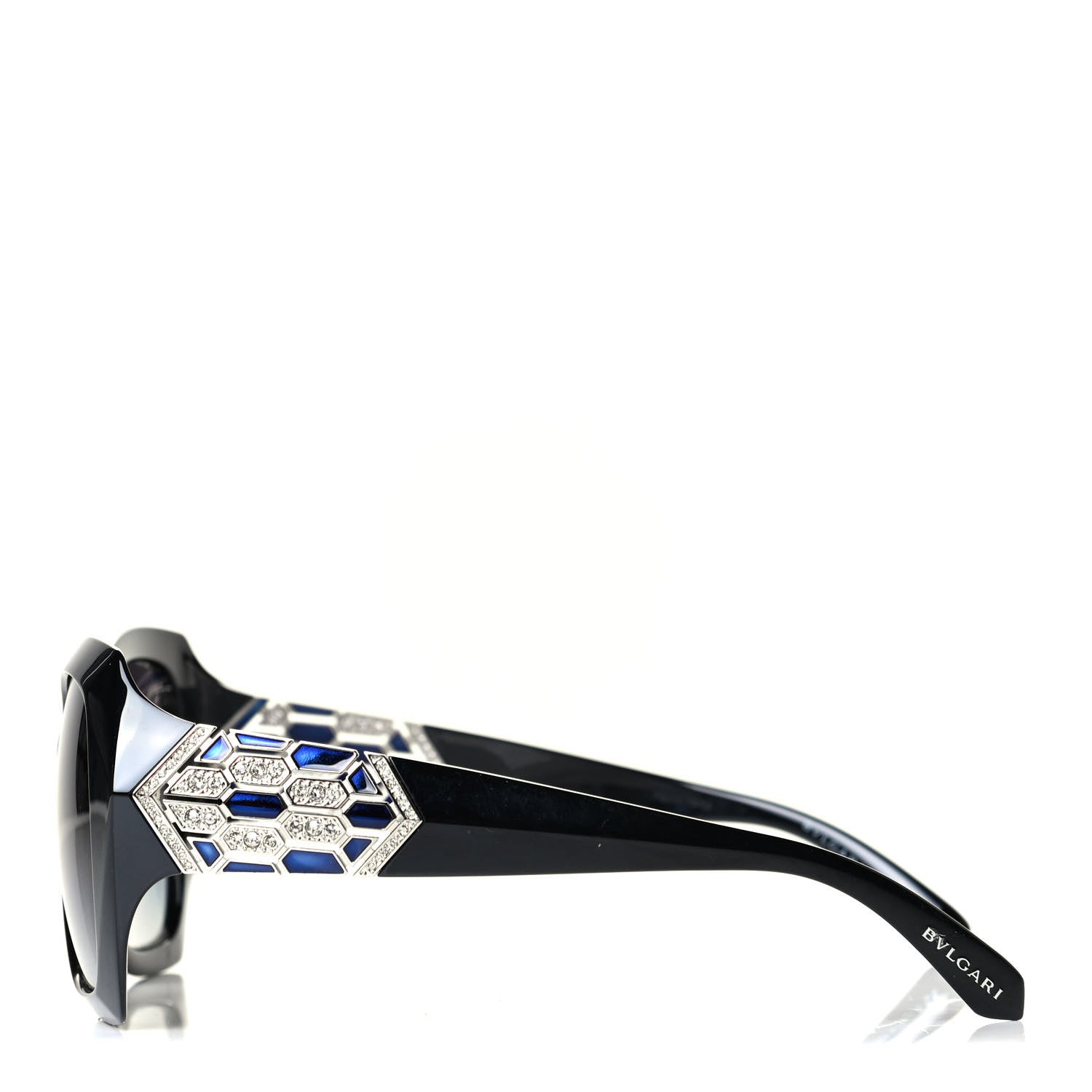 Bulgari Crystal Flower 8182-B Sunglasses Black 3 of 5