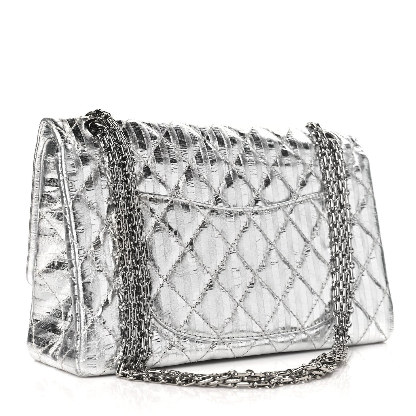 Striped Calfskin 2.55 Reissue 226 Flap Silver
