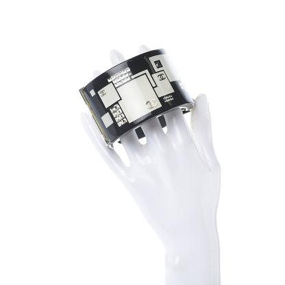 Chanel Resin Crystal Squares CC Cuff Black 2 of 7