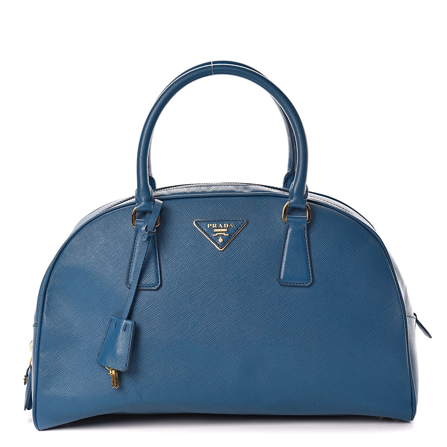 Prada Saffiano Lux Bowling Bag Cobalto 1 of 17