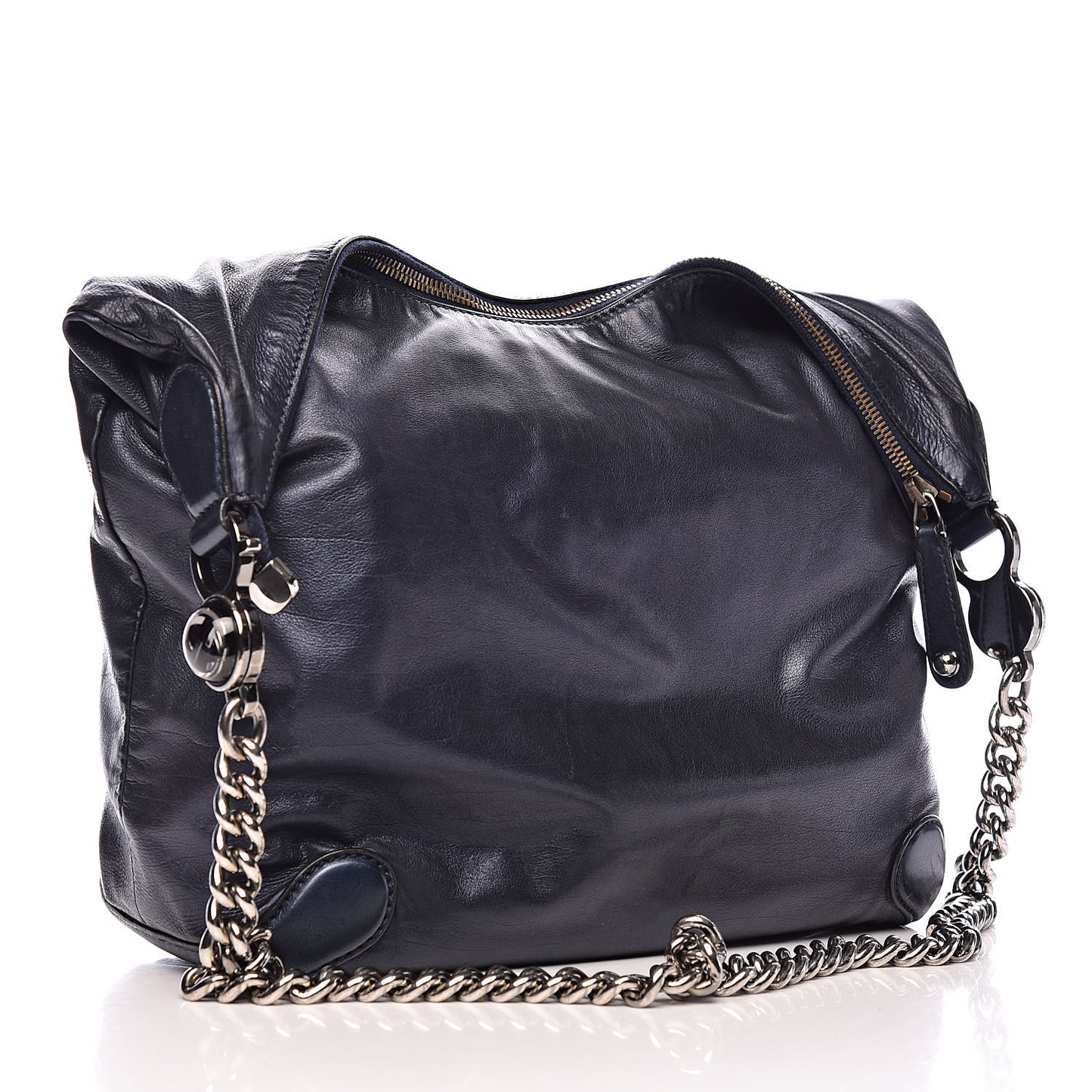 Metallic Calfskin Medium Galaxy Hobo Navy