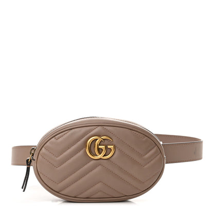Gucci Calfskin Matelasse GG Marmont Belt Bag 85 34 Porcelain Rose 1 of 7