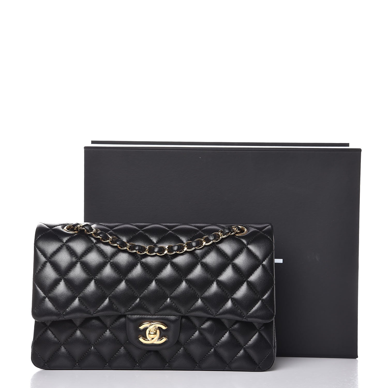 Chanel Lambskin Quilted Medium Double Flap Black 10 of 10