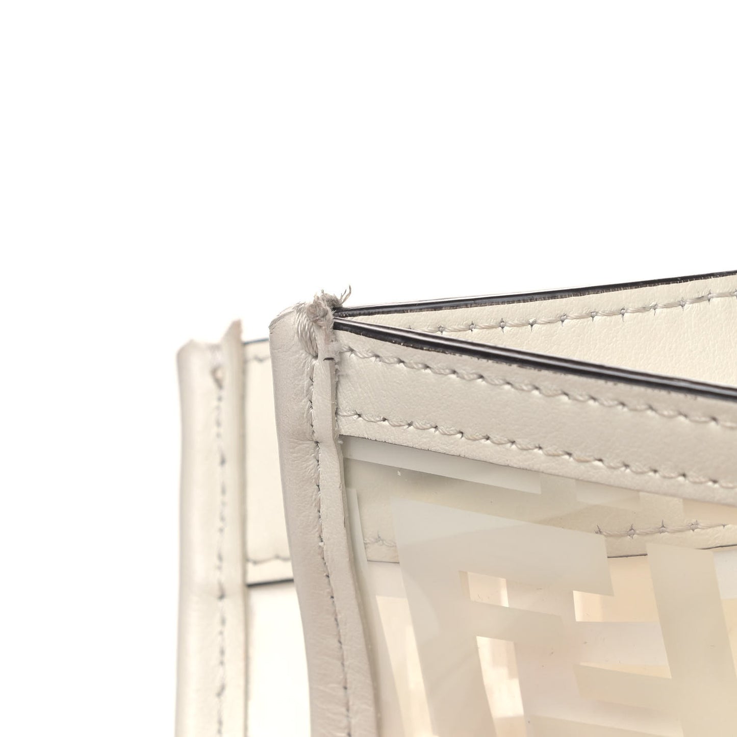 TPU FF Vitello Century Plexiglass Large Runaway Shopper Tote White