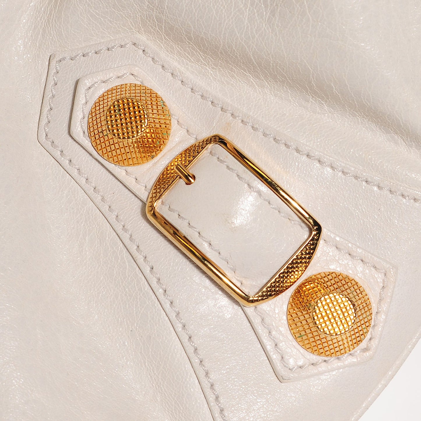 Agneau Giant 21 Gold Hardware Hobo White