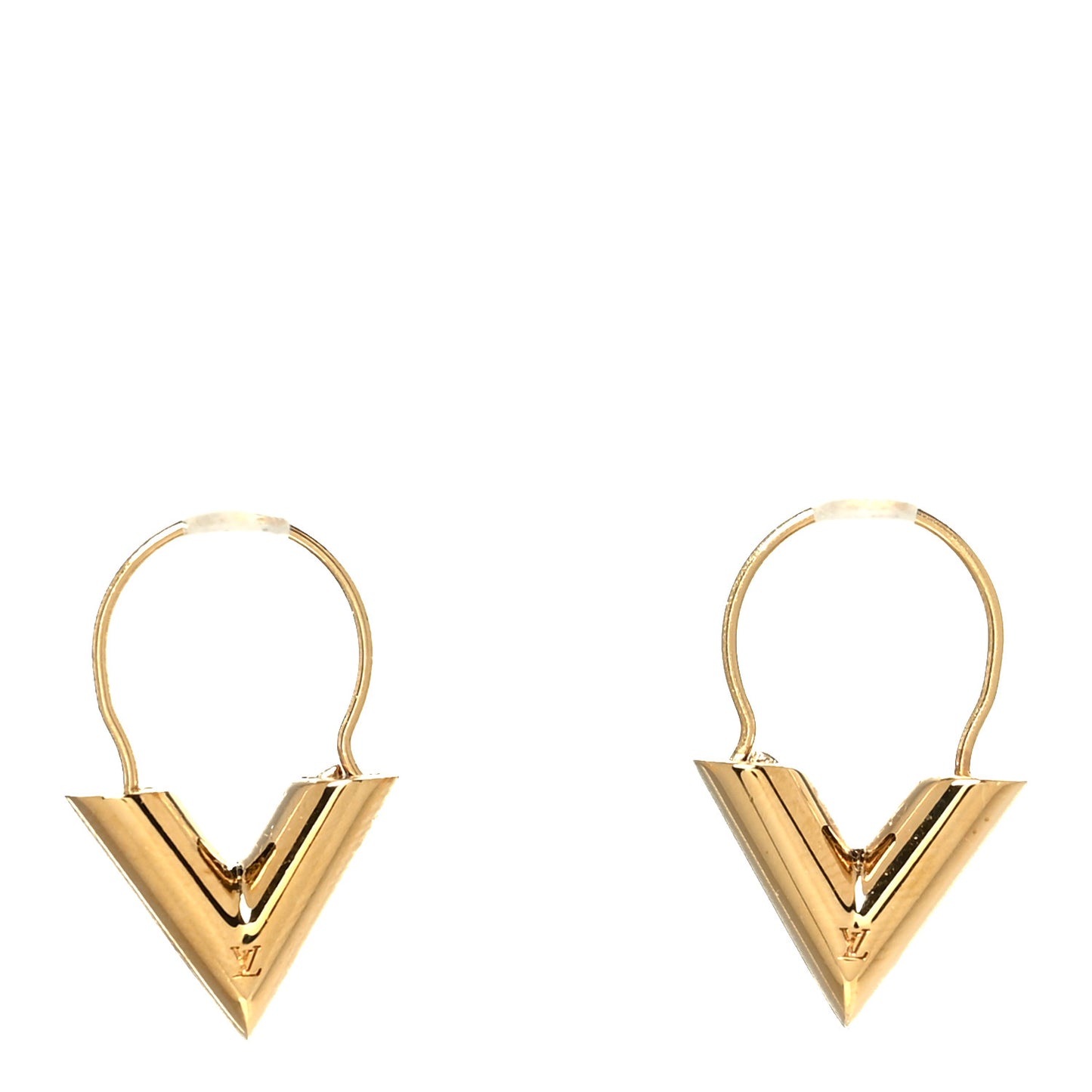 Brass Essential V Hoop Earrings Gold