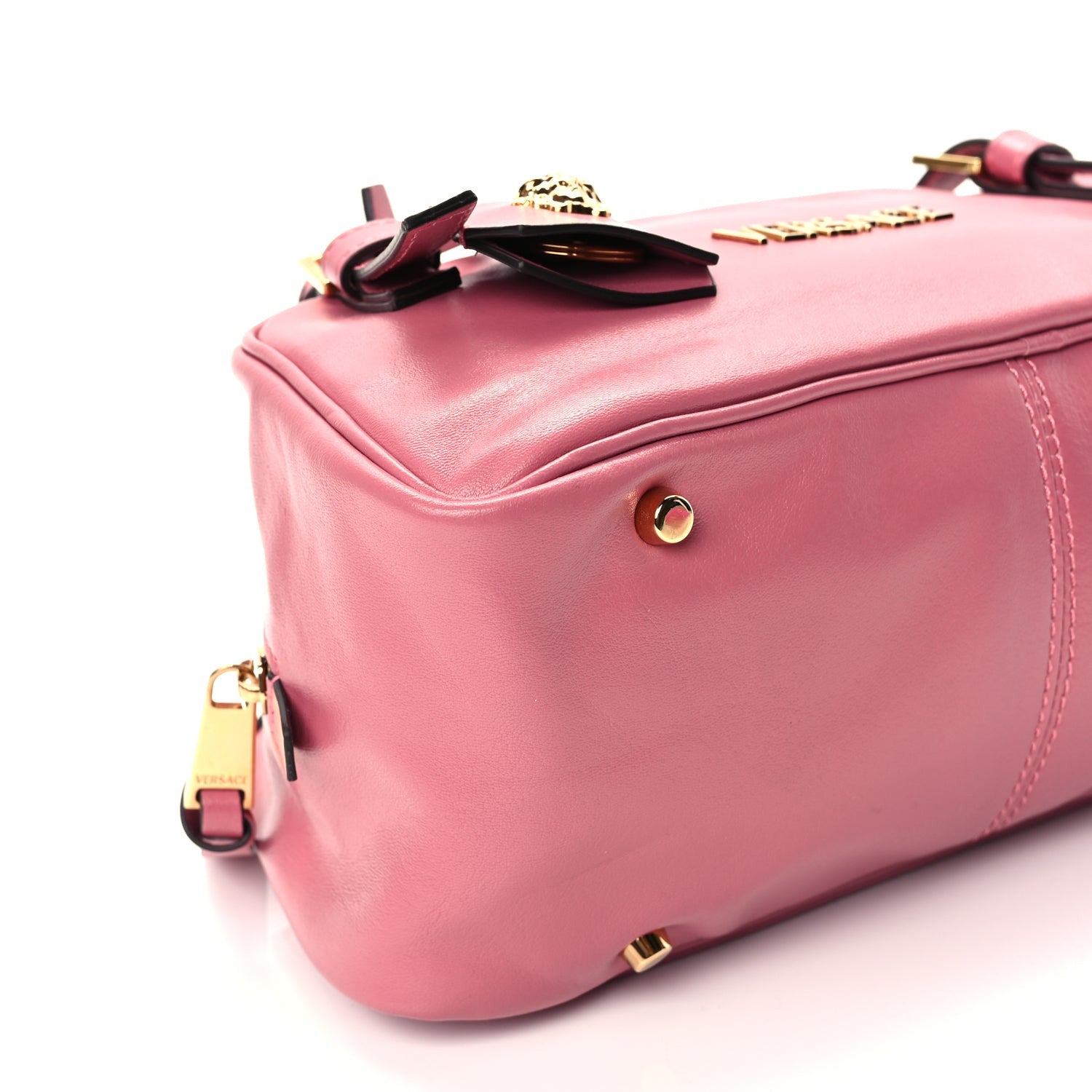 Versace Lambskin Tag Bowling Bag Light Pink 8 of 9