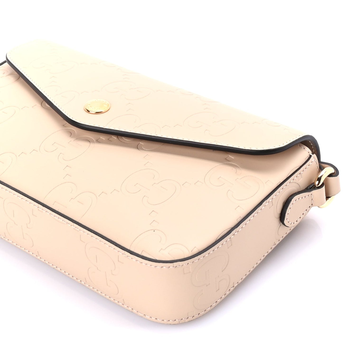 Calfskin GG Super Mini Shoulder Bag  Beige