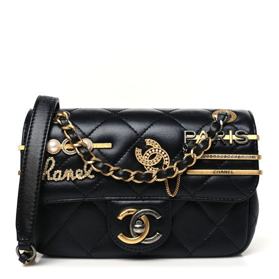 Chanel Lambskin Quilted Mini Coco Clips Single Flap Black 1 of 1