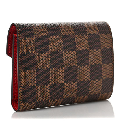 Louis Vuitton Damier Ebene Victorine Wallet Red 3 of 6