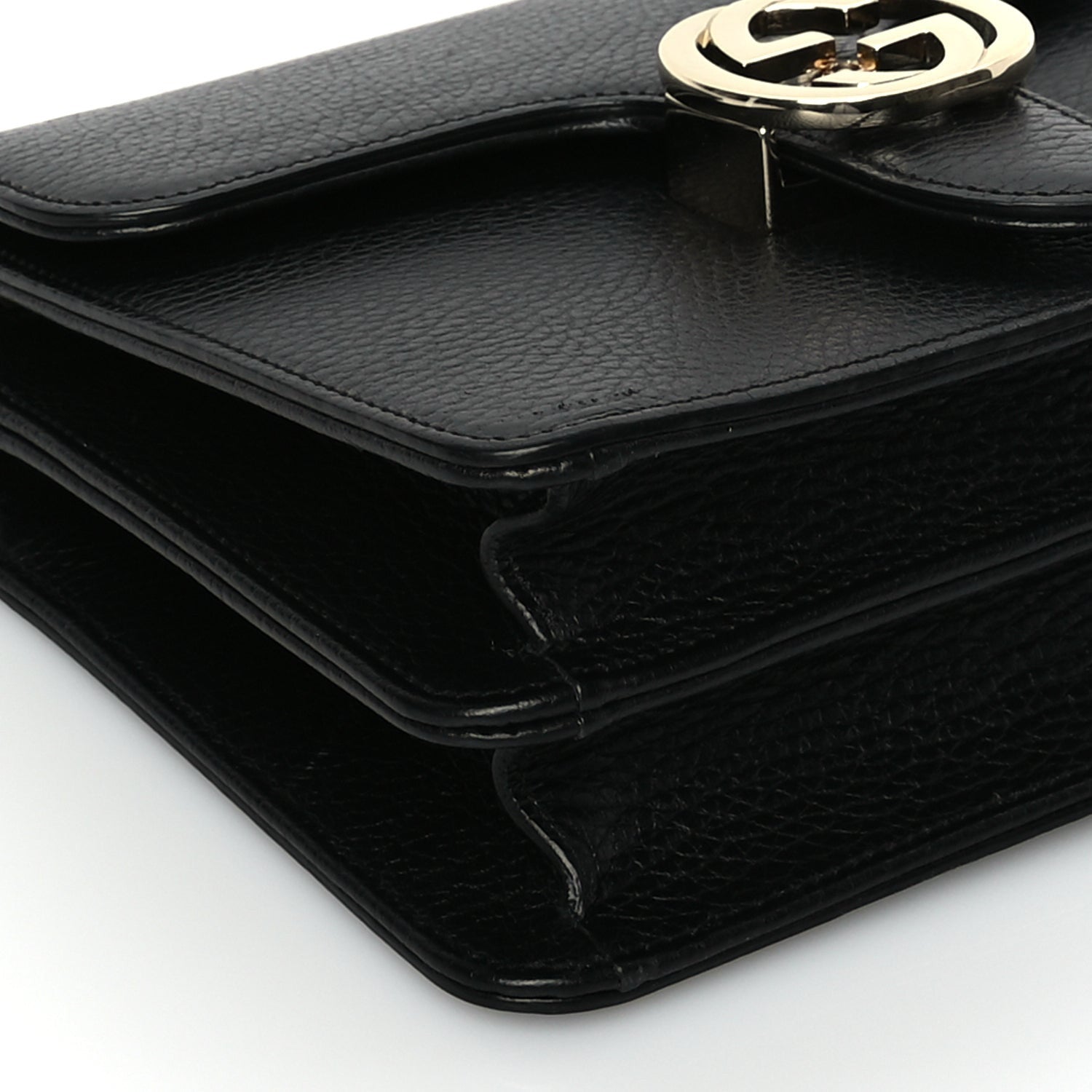 Gucci Dollar Calfskin Small Interlocking G Shoulder Bag Black 7 of 8