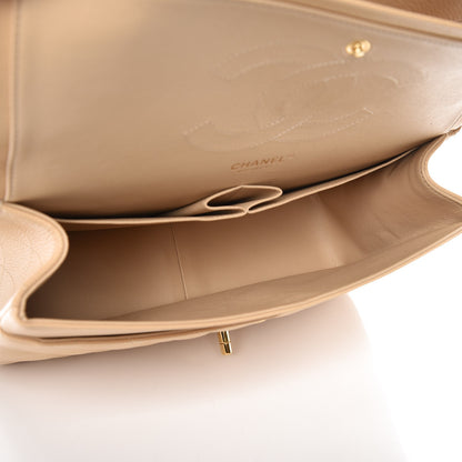 Chanel Caviar Quilted Jumbo Double Flap Light Beige 6 of 10