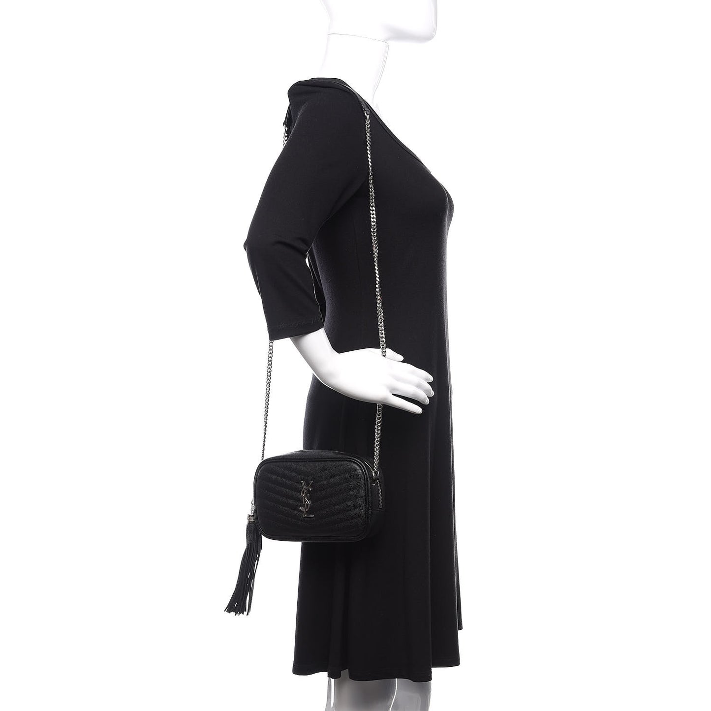 Grain De Poudre Matelasse Monogram Mini Lou Camera Bag Black