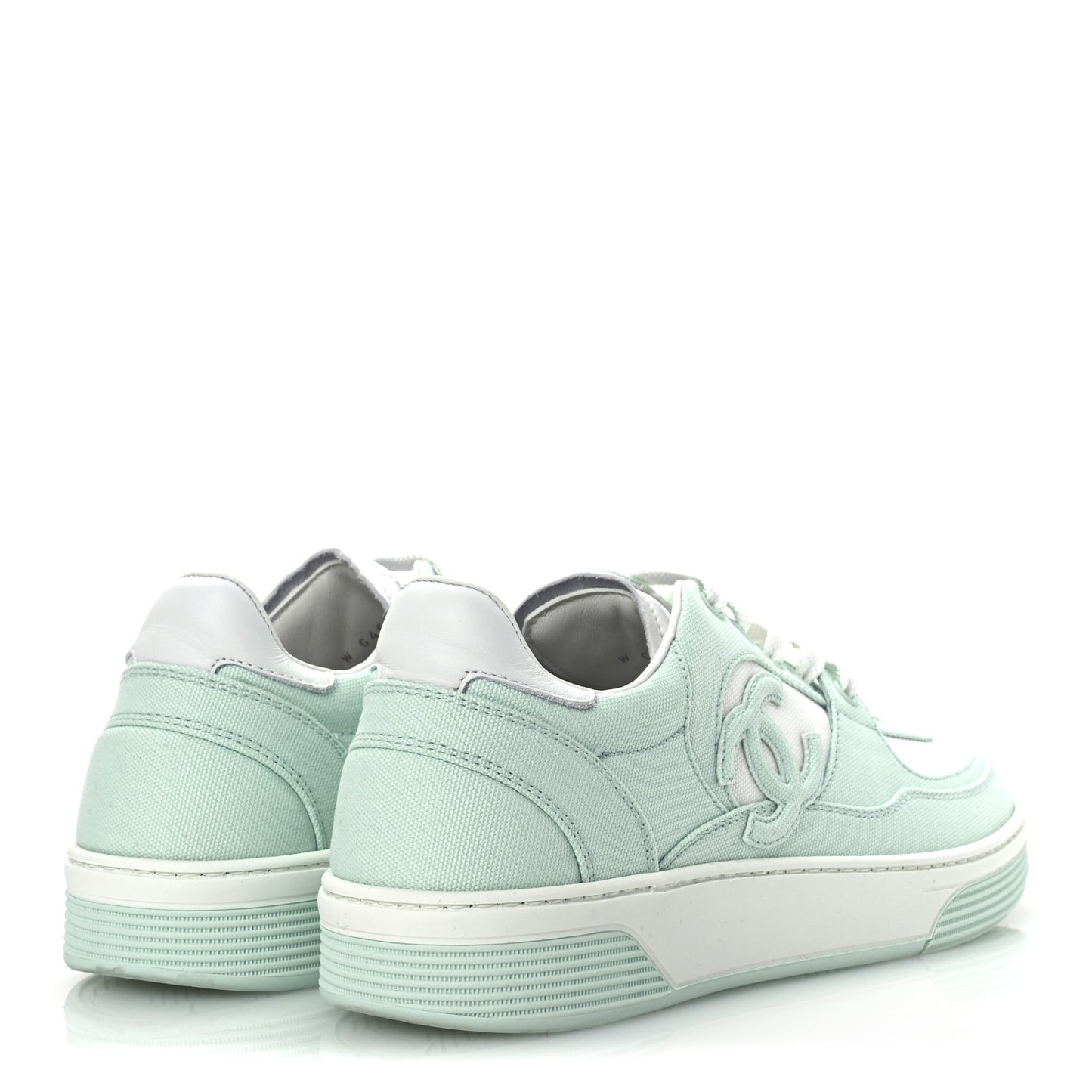Cotton Sneakers 39.5 Light Turquoise White