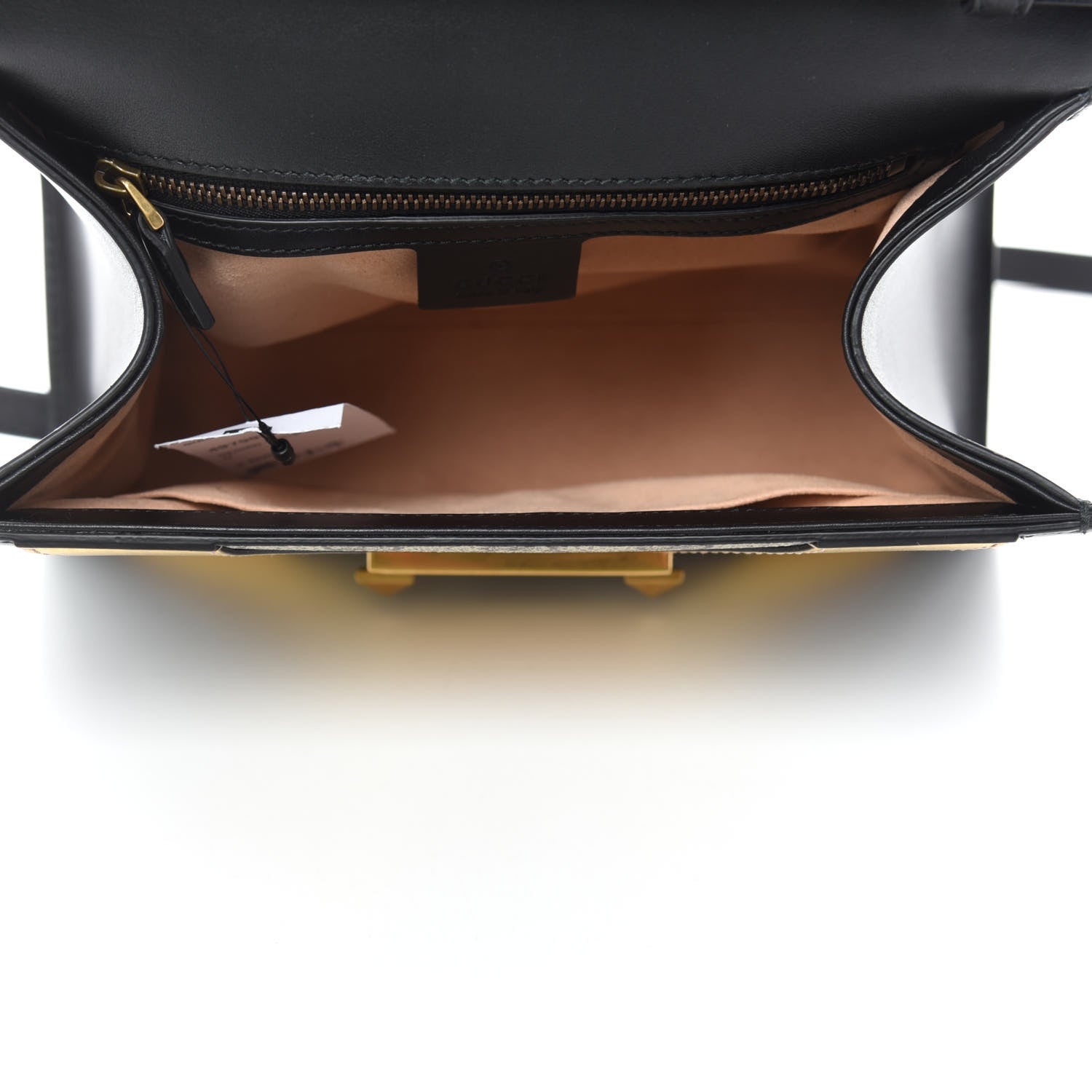 Gucci GG Supreme Monogram Small Osiride Top Handle Bag Black Gold 5 of 10