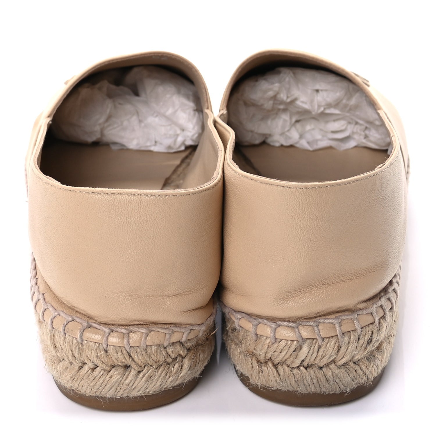 Chanel Lambskin CC Espadrilles 40 Beige Black 5 of 9