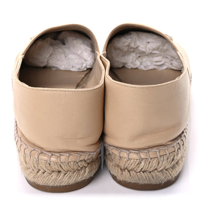 Chanel Lambskin CC Espadrilles 40 Beige Black 5 of 9