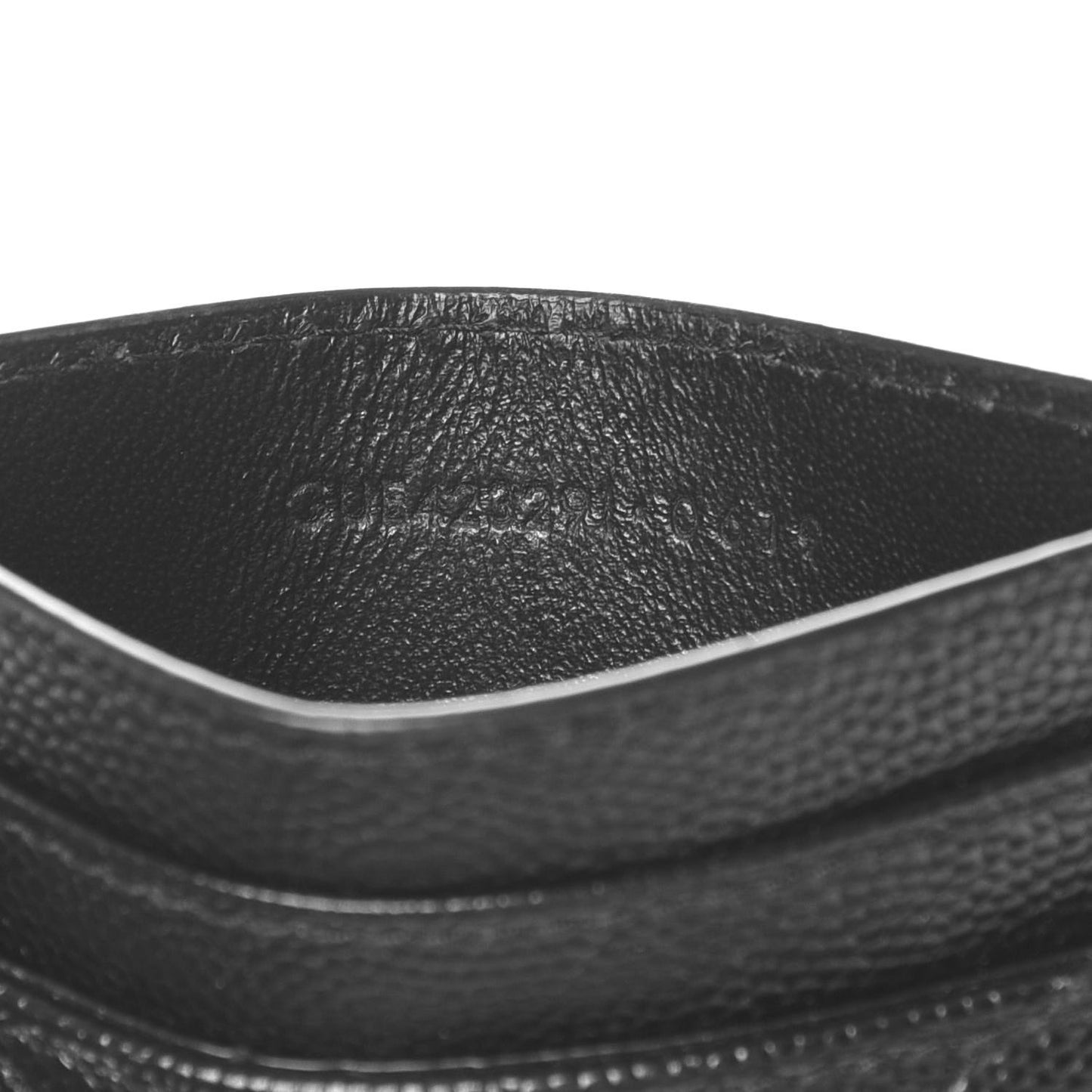 Grain De Poudre Matelasse Chevron Monogram Credit Card Case Black