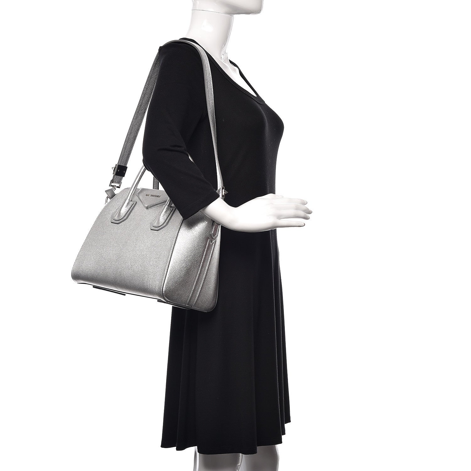 Givenchy Metallic Sugar Goatskin Small Antigona Silver 2 of 11