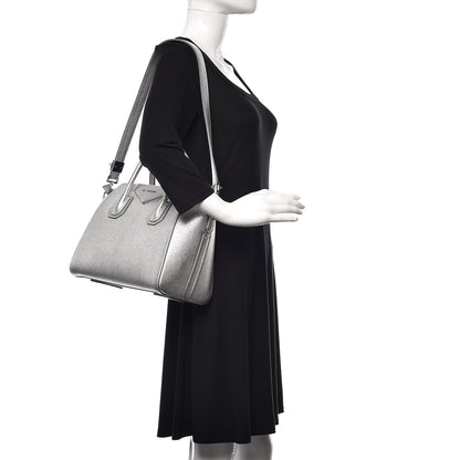 Givenchy Metallic Sugar Goatskin Small Antigona Silver 2 of 11