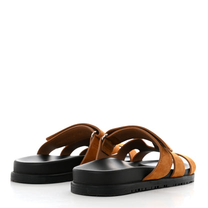 Hermes Suede Goatskin Womens Chypre Sandals 38 Naturel 4 of 9