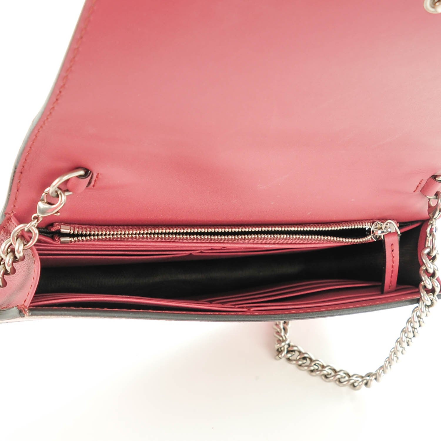 Gucci GG Supreme Monogram Blooms Chain Wallet Beige Multicolor Dry Rose 5 of 7