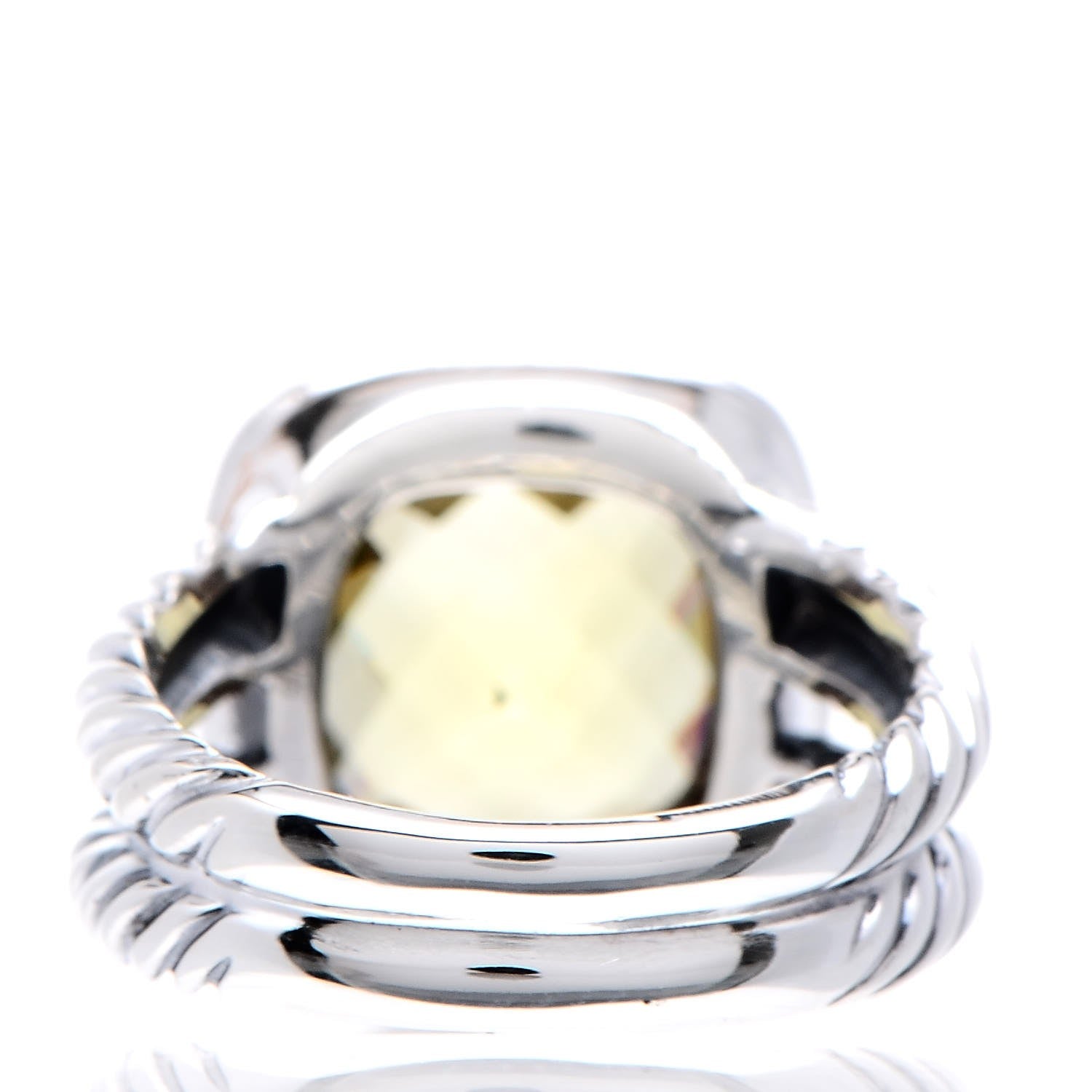 David Yurman Sterling Silver Diamond Lemon Citrine 11mm Albion Ring 54 7 5 of 6