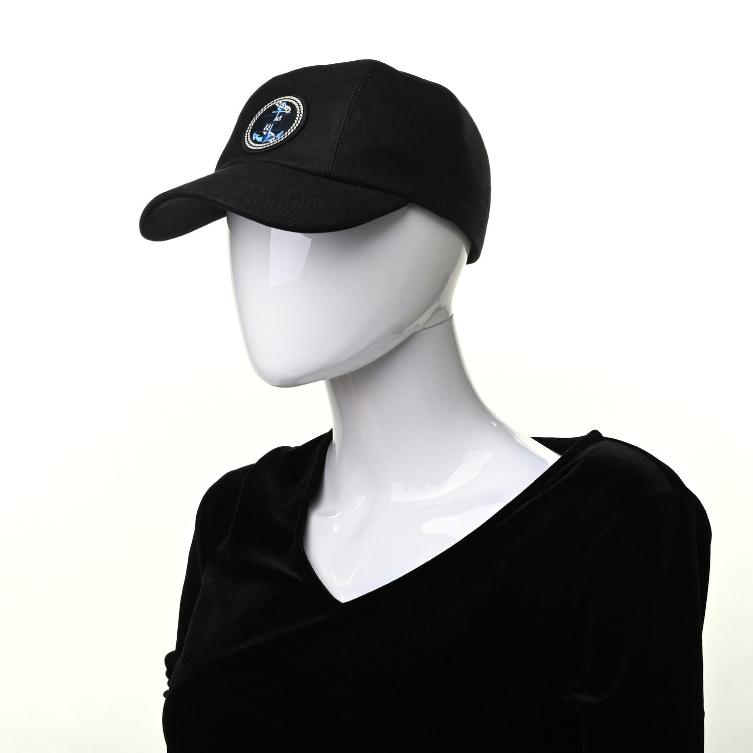 Hermes Linen Davis Ancre Cap 57 Black 2 of 8