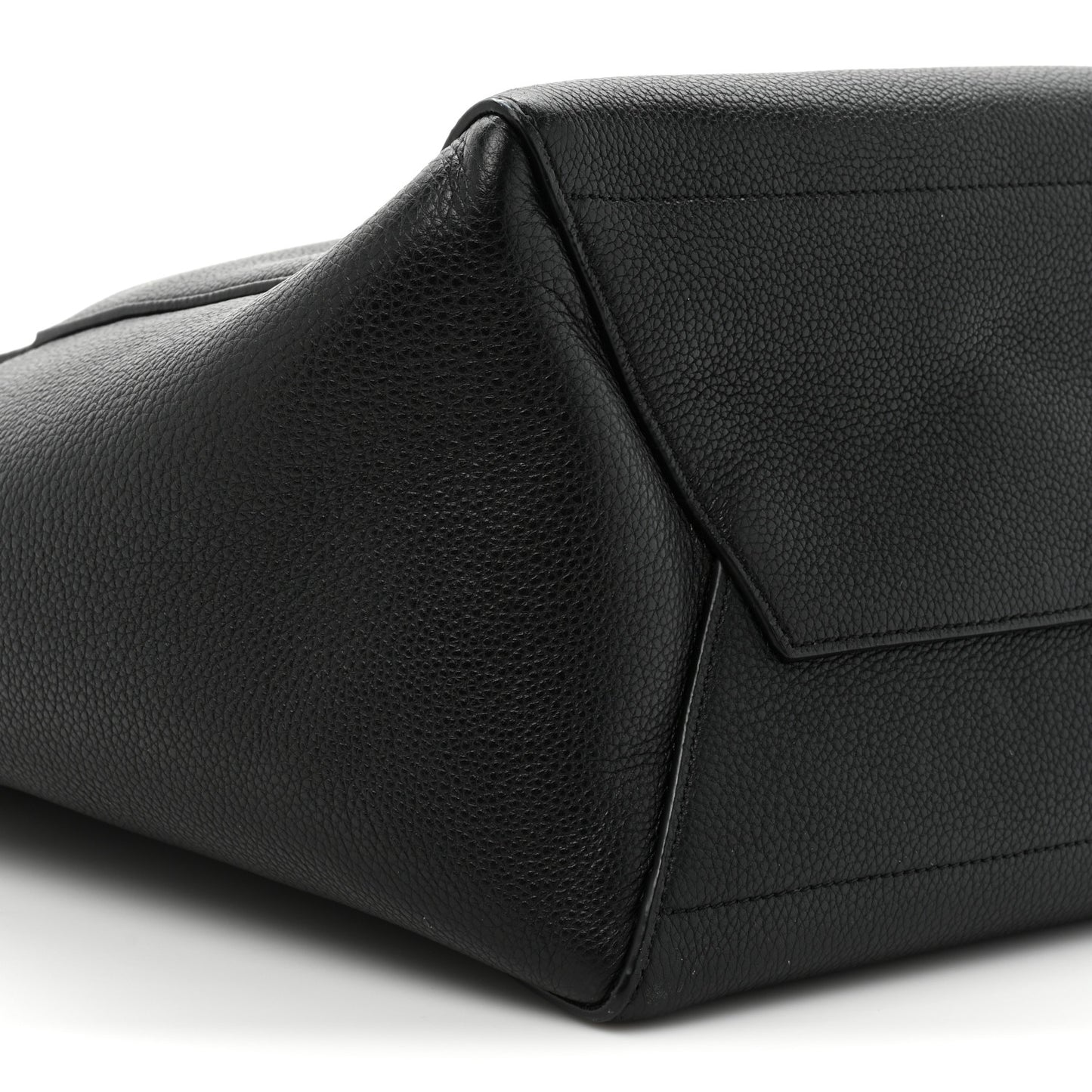 Soft Grained Calfskin Sangle Bucket Bag Black