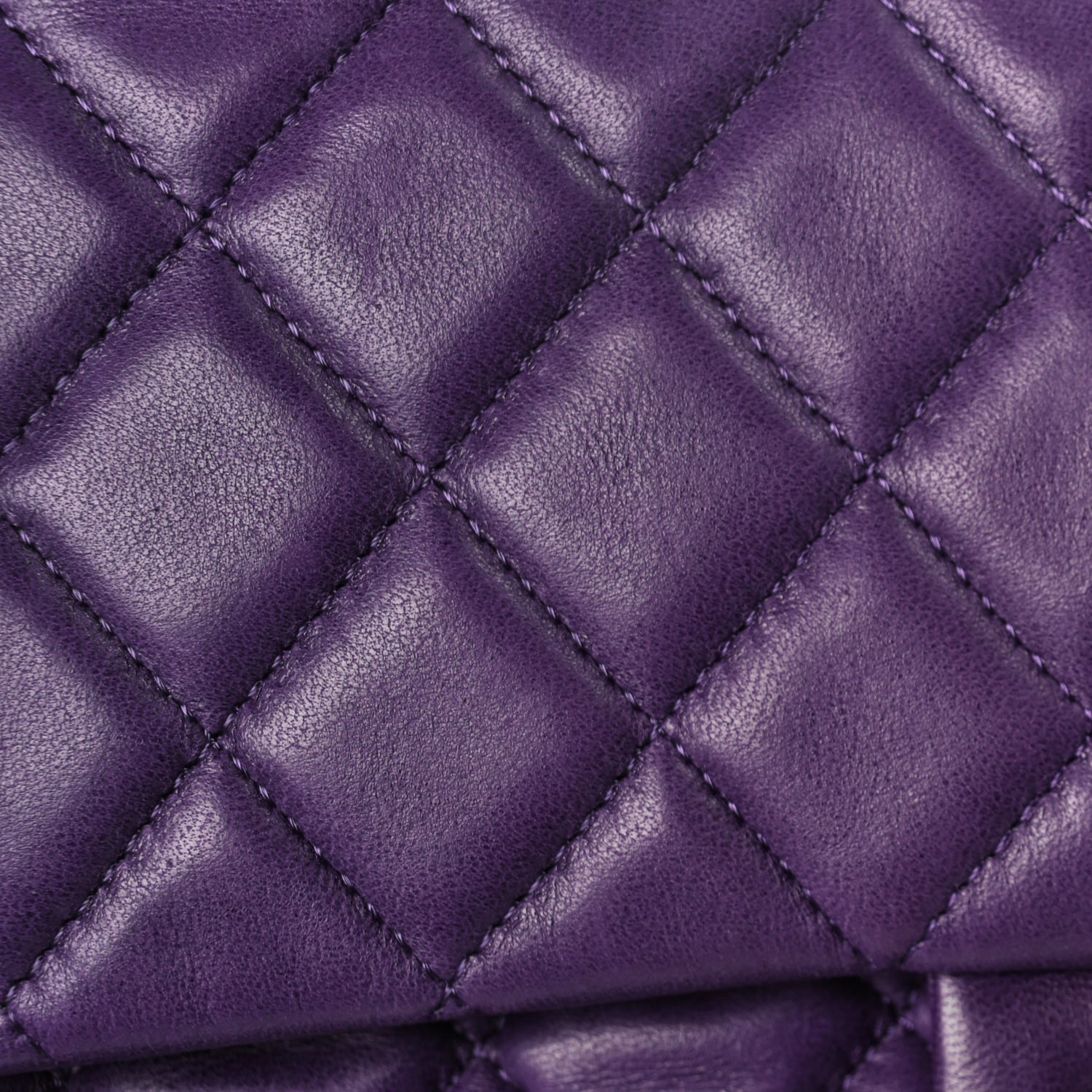Chanel Lambskin Quilted Medium Double Flap Purple 7 of 9